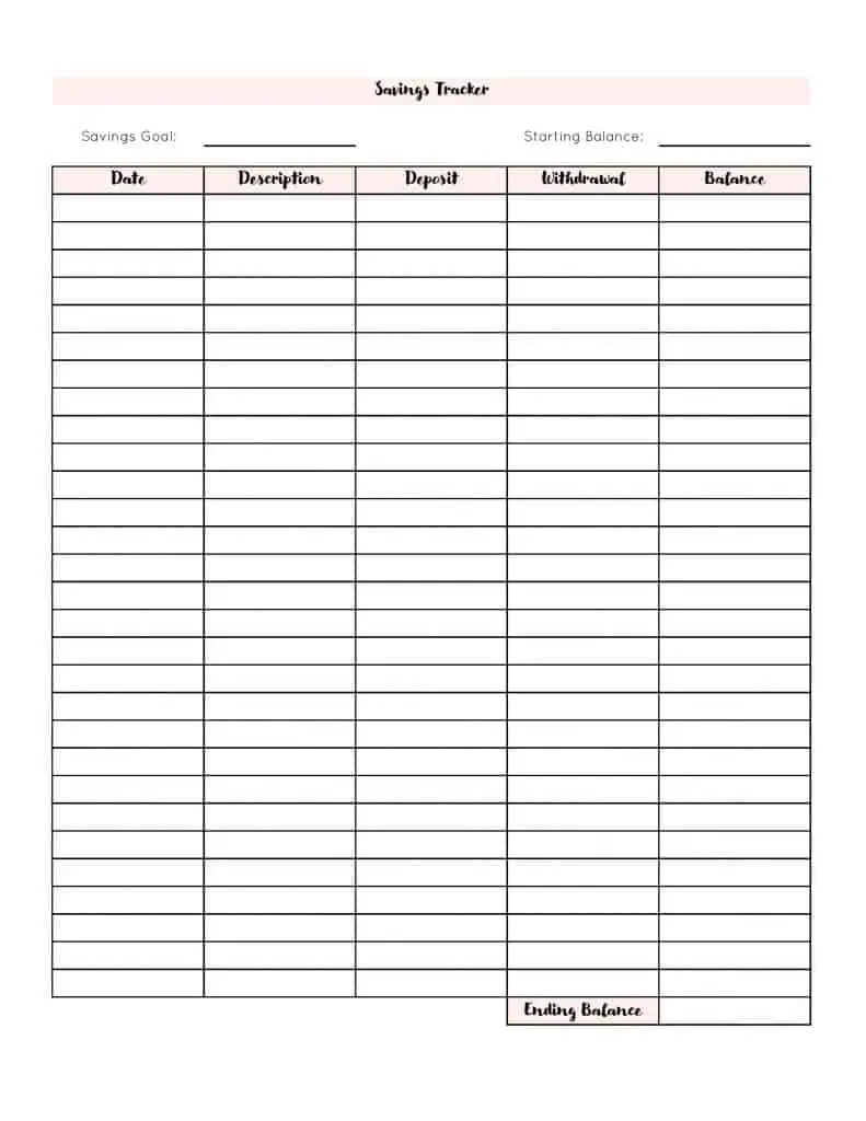 Savings Tracker Printables To Help You Reach Your Goals [Free] Make