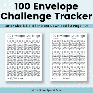 100 envelope challenge in 100 days